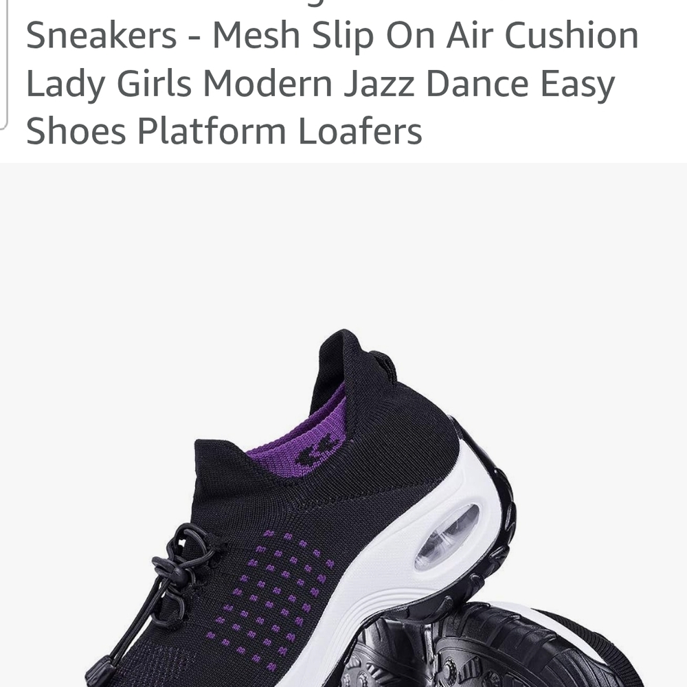 Women's Black and Purple Air Cushion Sneakers